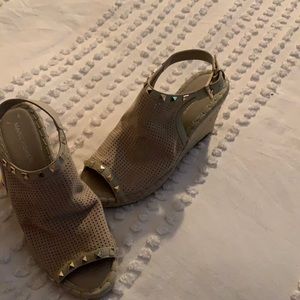 Tan studded Marc fisher wedges
